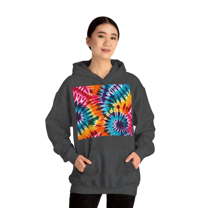 Unisex Heavy Blend Hooded Sweatshirt With Tie Dye Print