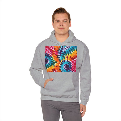 Unisex Heavy Blend Hooded Sweatshirt With Tie Dye Print