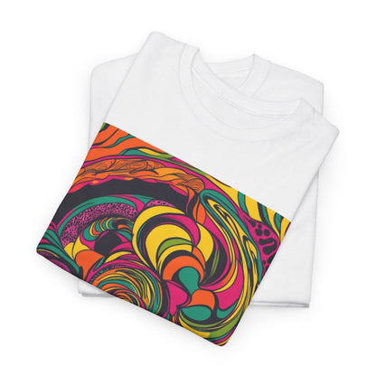 Unisex Heavy Cotton Tee With Cosmic Swirl Print