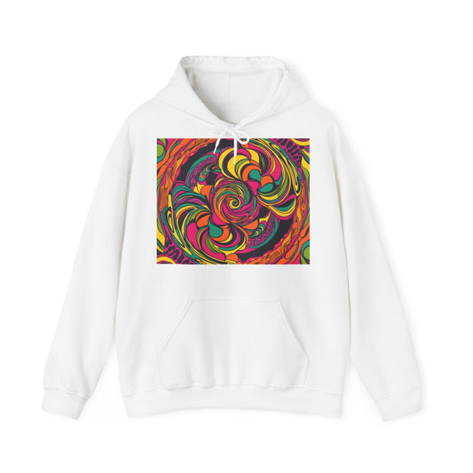 Unisex Heavy Blend Hooded Sweatshirt With Vivid Groove Spiral Print