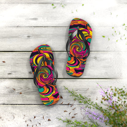 Women's Vivid Groove Spiral Flip Flops