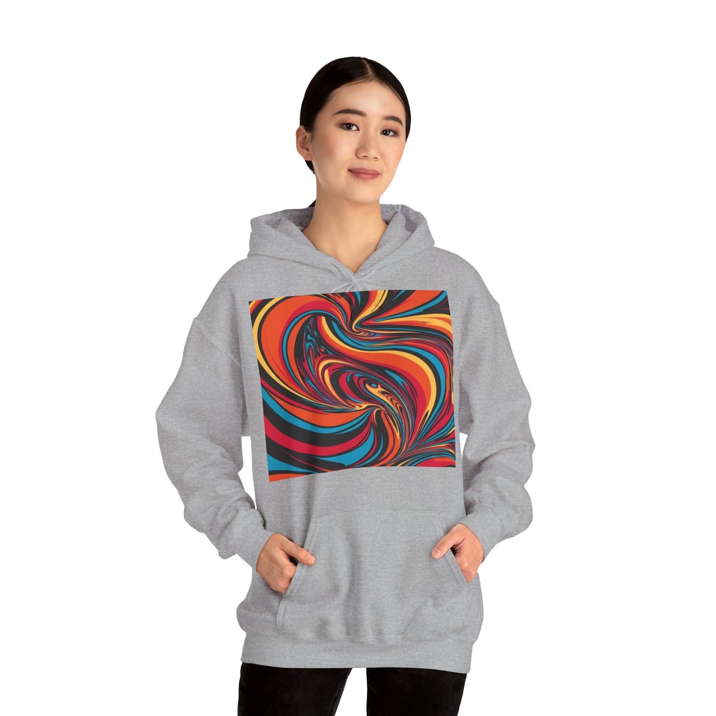 Unisex Heavy Blend Hooded Sweatshirt With Cosmic Swirl Print