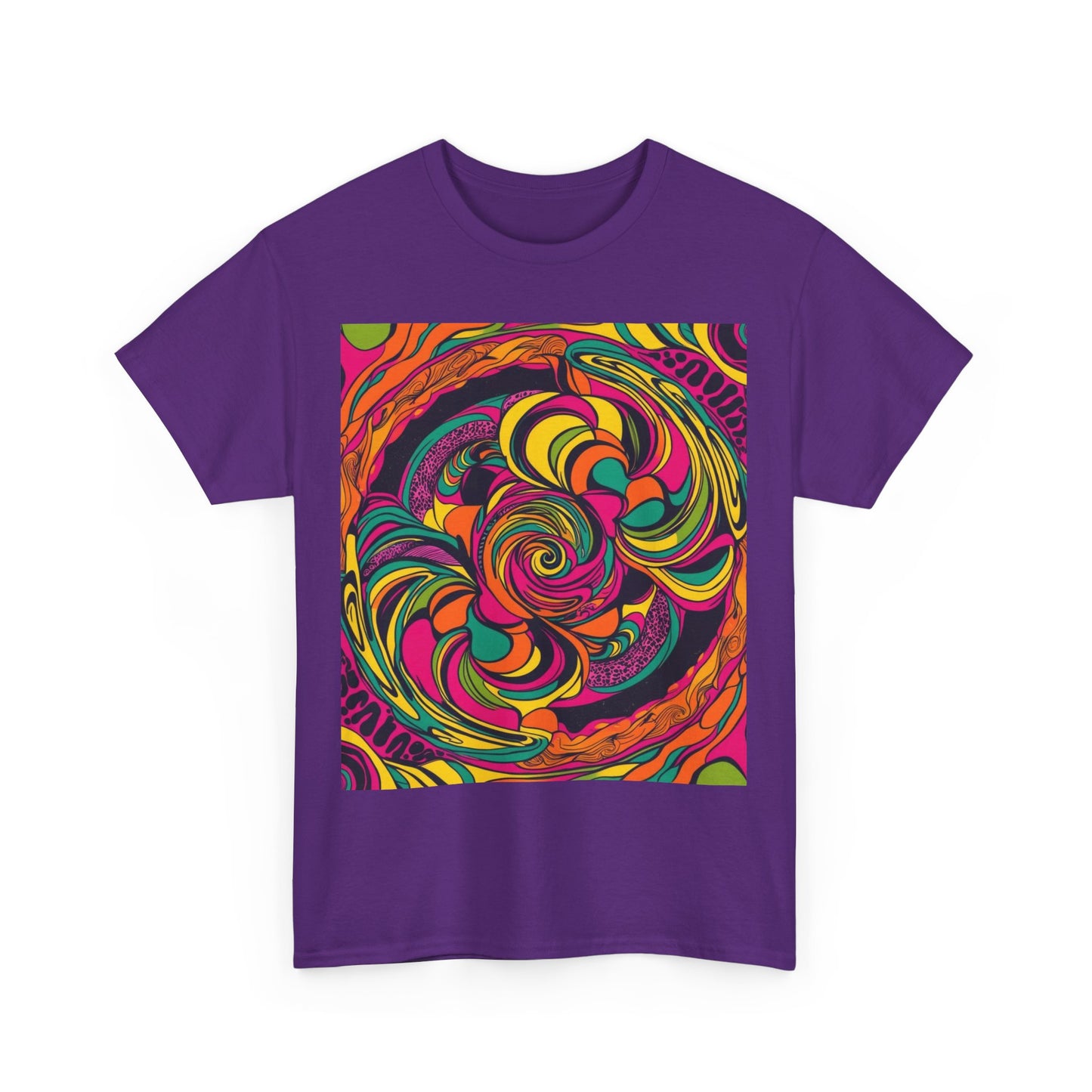 Unisex Heavy Cotton Tee With Cosmic Swirl Print