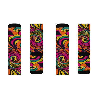 Vivid Groove Spiral Sublimation Socks