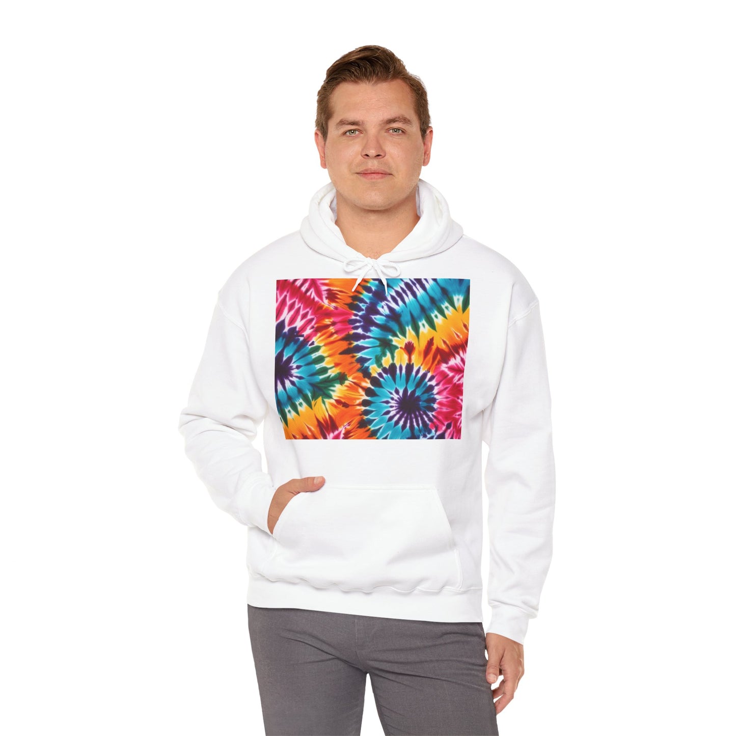 Unisex Heavy Blend Hooded Sweatshirt With Tie Dye Print