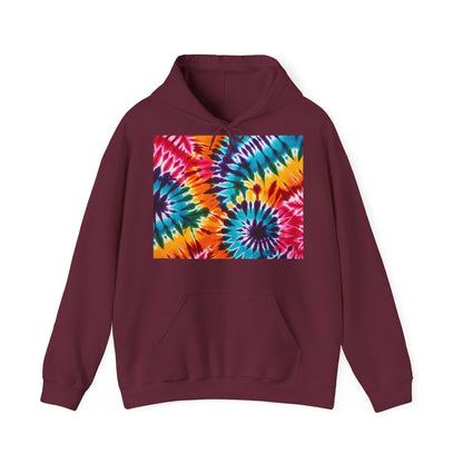 Unisex Heavy Blend Hooded Sweatshirt With Tie Dye Print