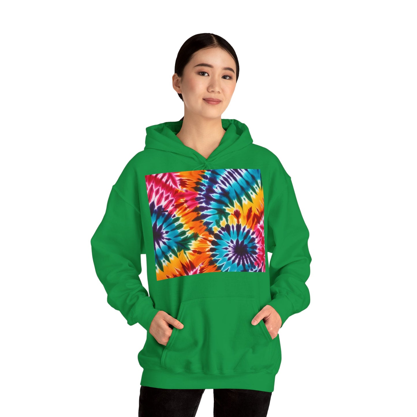 Unisex Heavy Blend Hooded Sweatshirt With Tie Dye Print