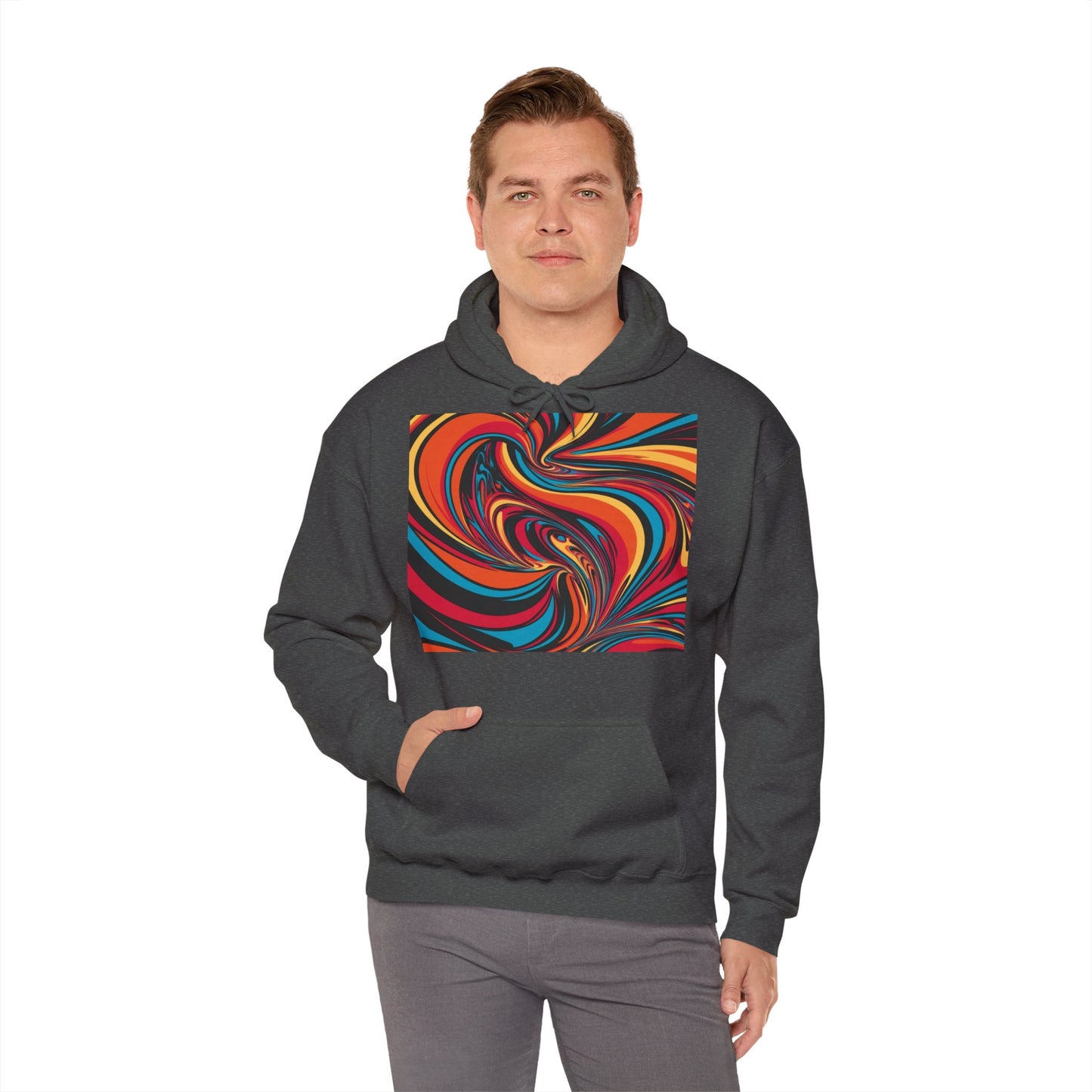 Unisex Heavy Blend Hooded Sweatshirt With Cosmic Swirl Print