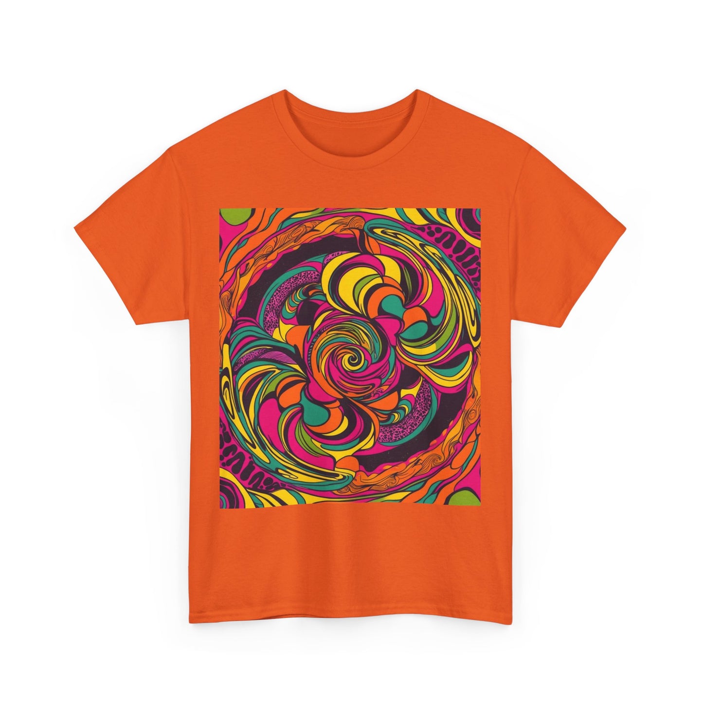 Unisex Heavy Cotton Tee With Cosmic Swirl Print