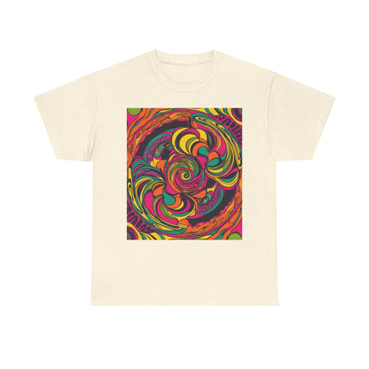 Unisex Heavy Cotton Tee With Cosmic Swirl Print