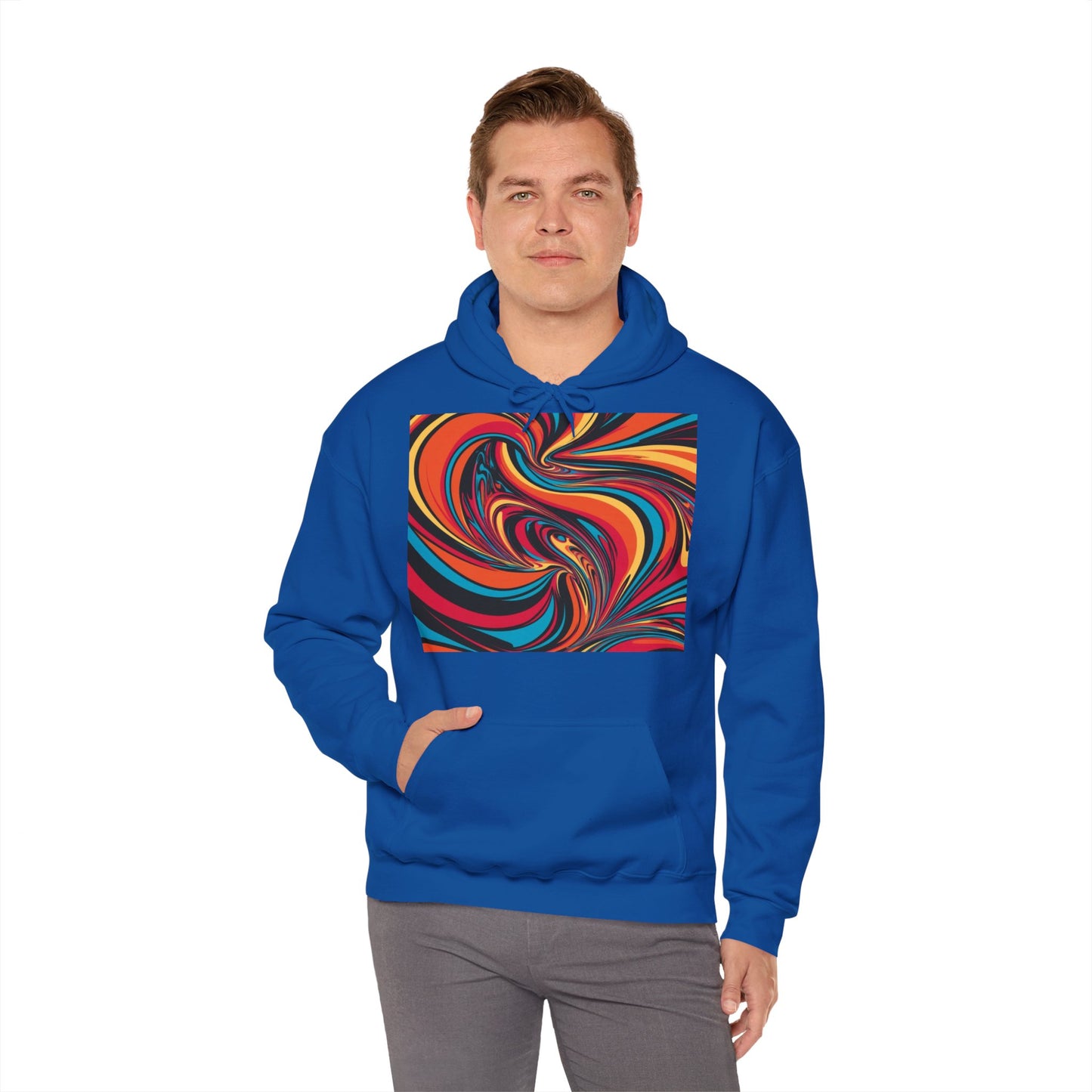 Unisex Heavy Blend Hooded Sweatshirt With Cosmic Swirl Print