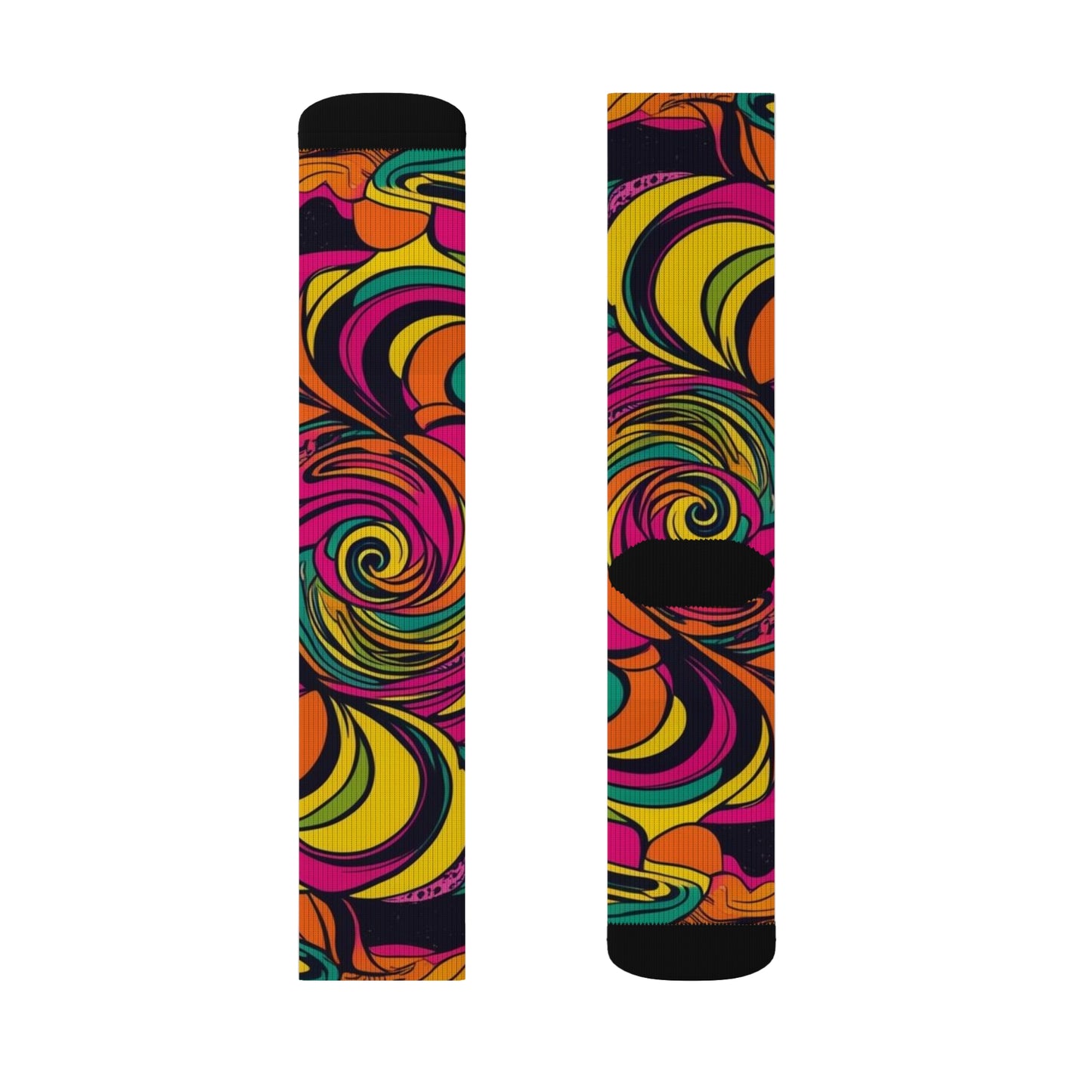 Vivid Groove Spiral Sublimation Socks