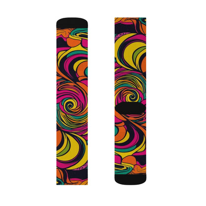 Vivid Groove Spiral Sublimation Socks