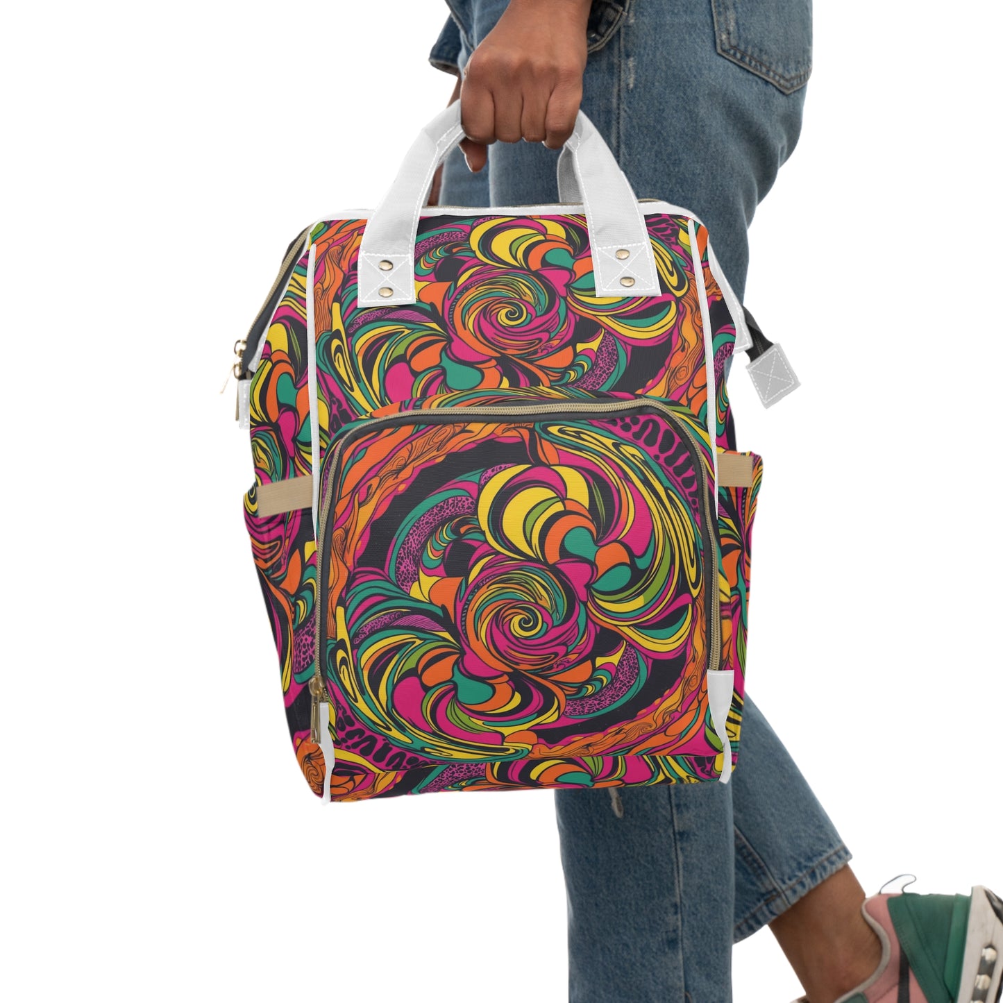 Vivid Groove Spiral Printed Diaper Backpack