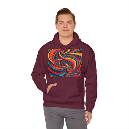 Unisex Heavy Blend Hooded Sweatshirt With Cosmic Swirl Print