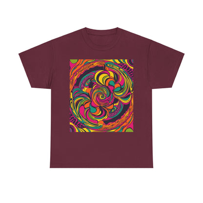 Unisex Heavy Cotton Tee With Cosmic Swirl Print