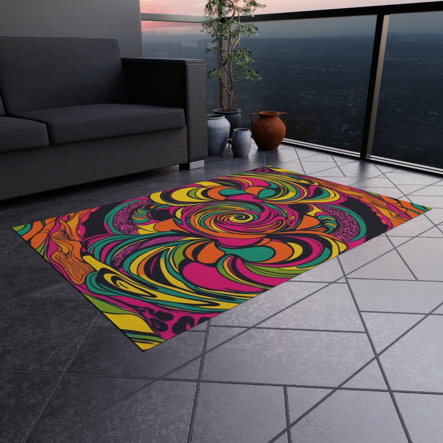 Vivid Groove Outdoor Rug