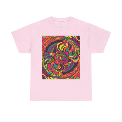 Unisex Heavy Cotton Tee With Cosmic Swirl Print