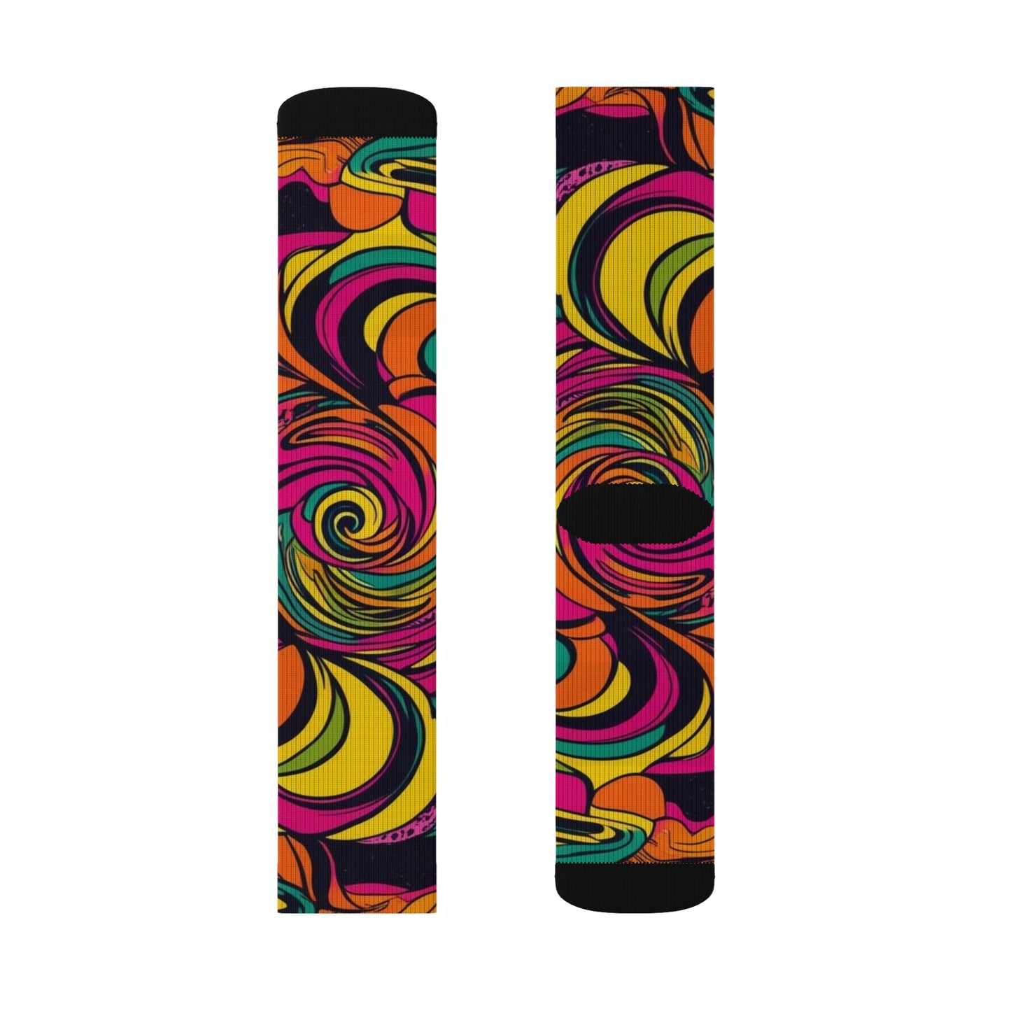 Vivid Groove Spiral Sublimation Socks