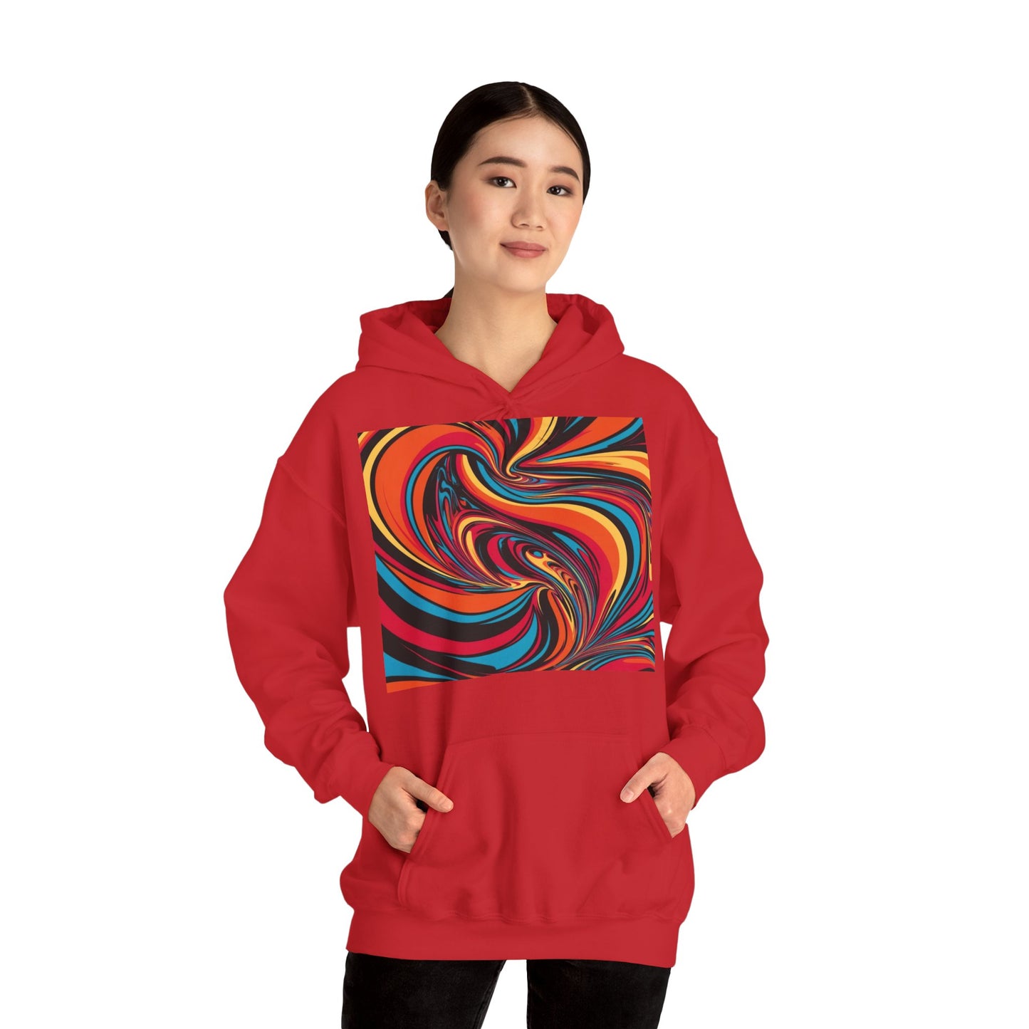 Unisex Heavy Blend Hooded Sweatshirt With Cosmic Swirl Print