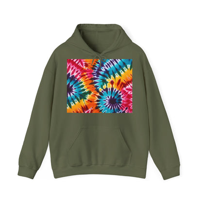 Unisex Heavy Blend Hooded Sweatshirt With Tie Dye Print