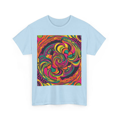 Unisex Heavy Cotton Tee With Cosmic Swirl Print