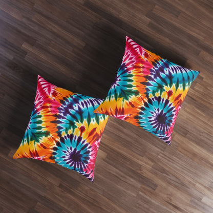 Tie Dye Printed Tufted Floor Pillow