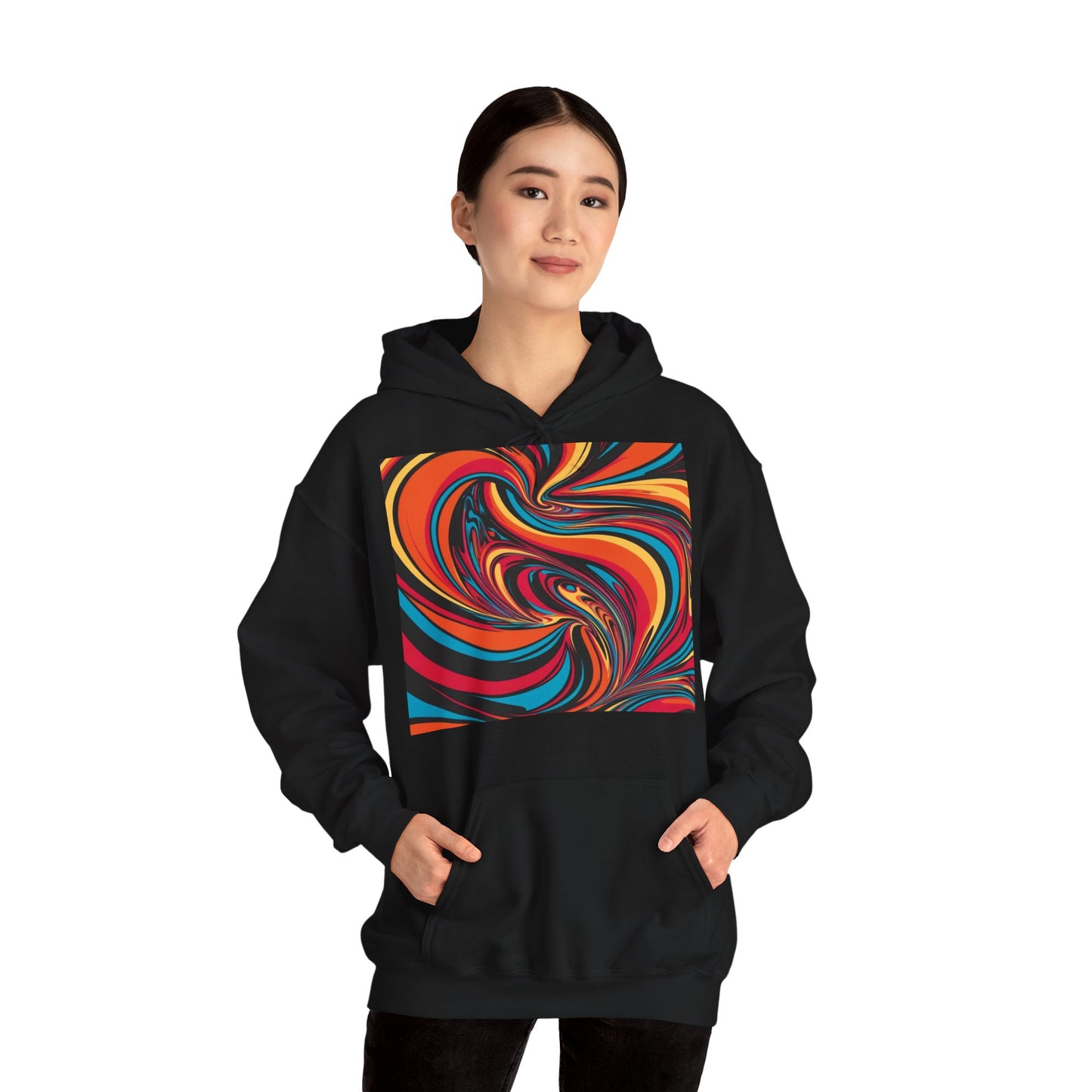 Unisex Heavy Blend Hooded Sweatshirt With Cosmic Swirl Print