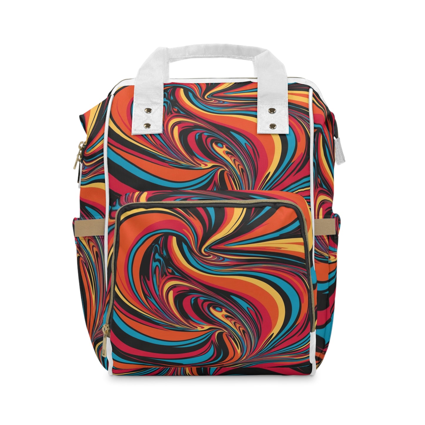 Multifunctional Cosmic Swirl Printed Diaper Backpack