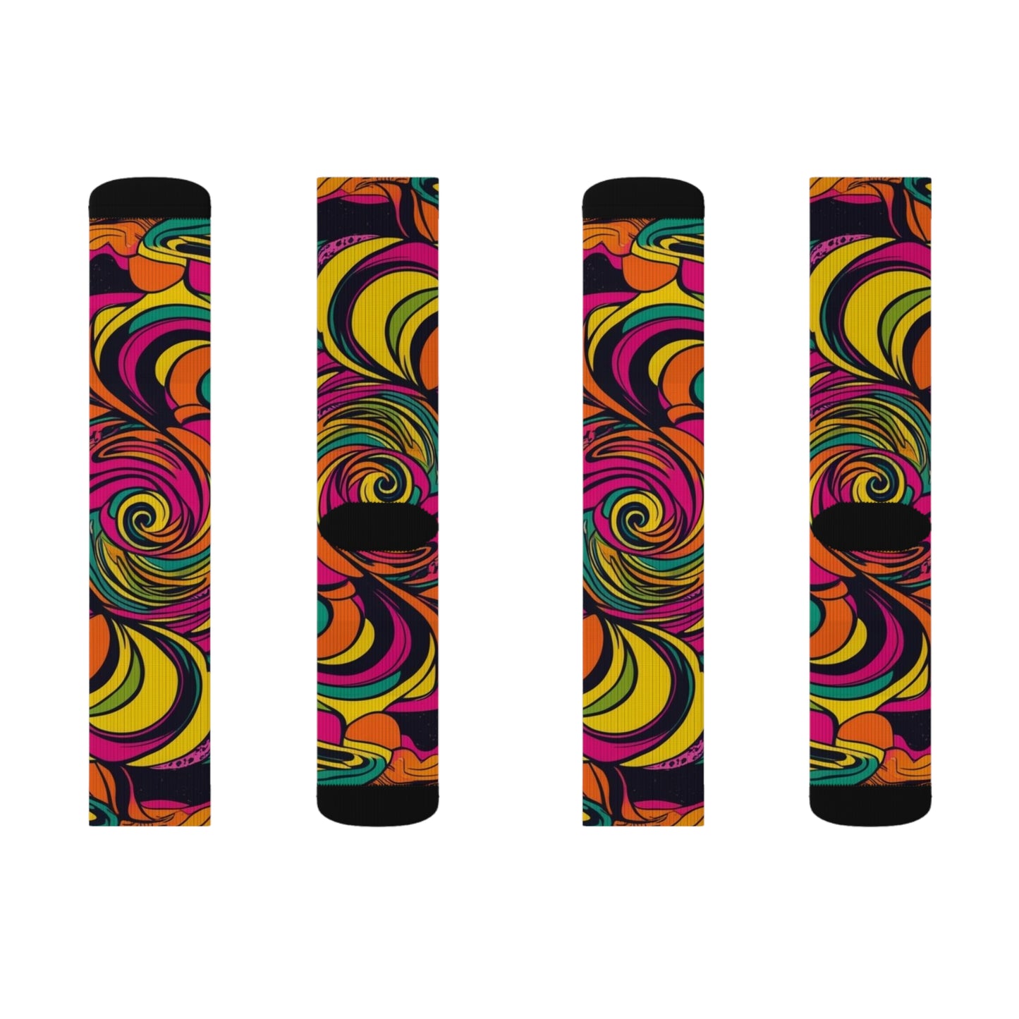 Vivid Groove Spiral Sublimation Socks