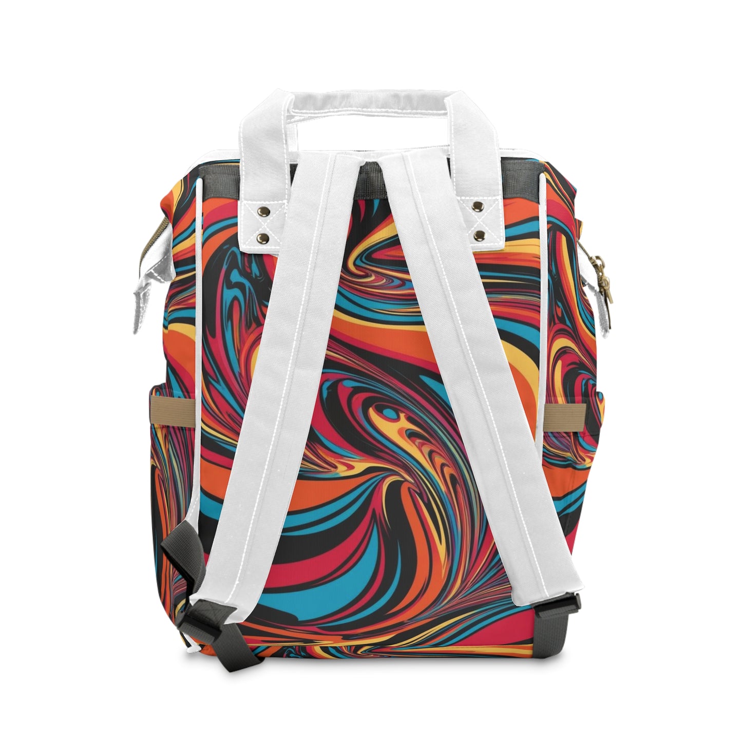 Multifunctional Cosmic Swirl Printed Diaper Backpack