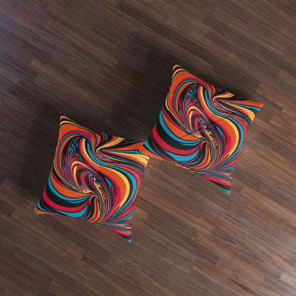 Cosmic Swirl Printed Tufted Floor Pillow