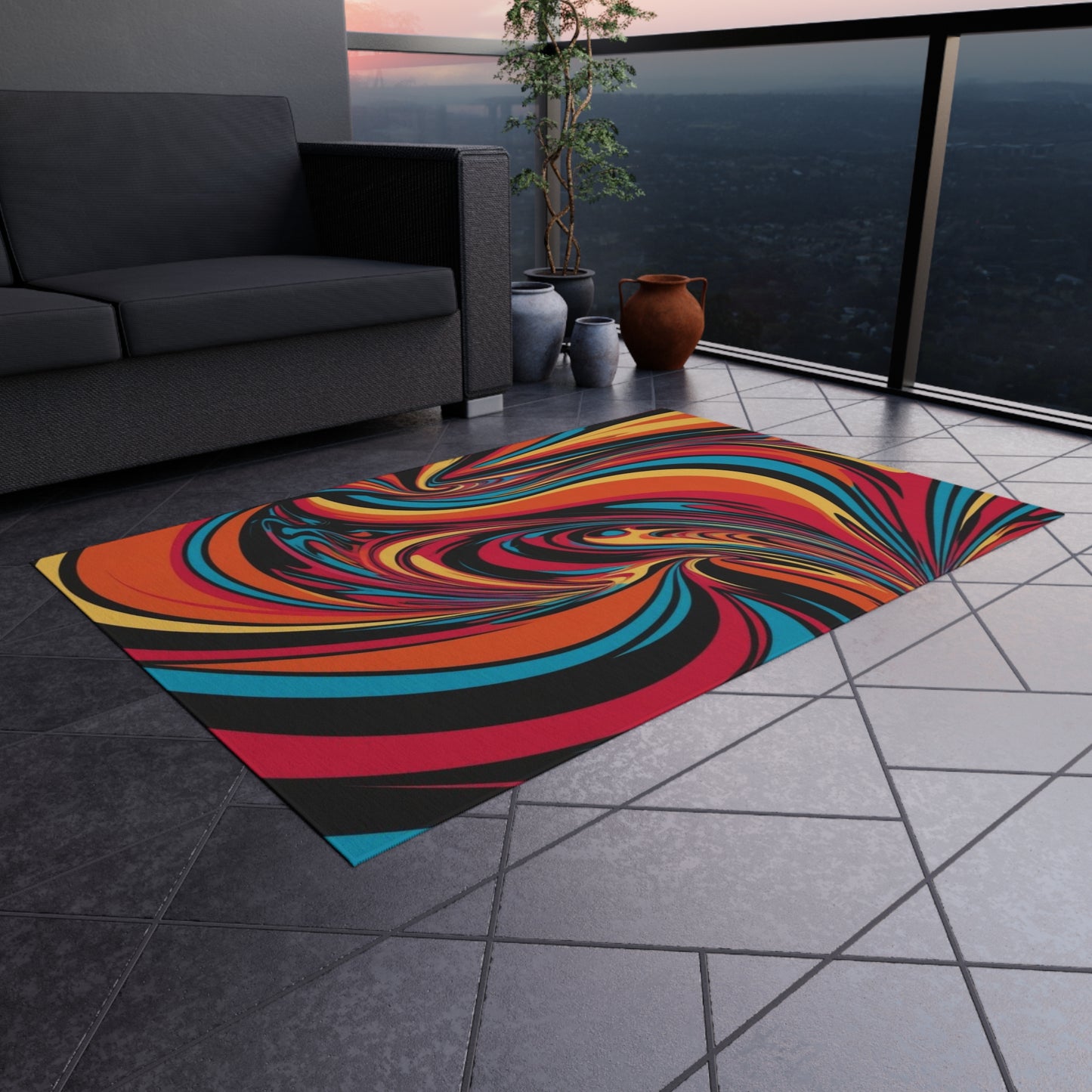 Cosmic Swirl Outdoor Rug