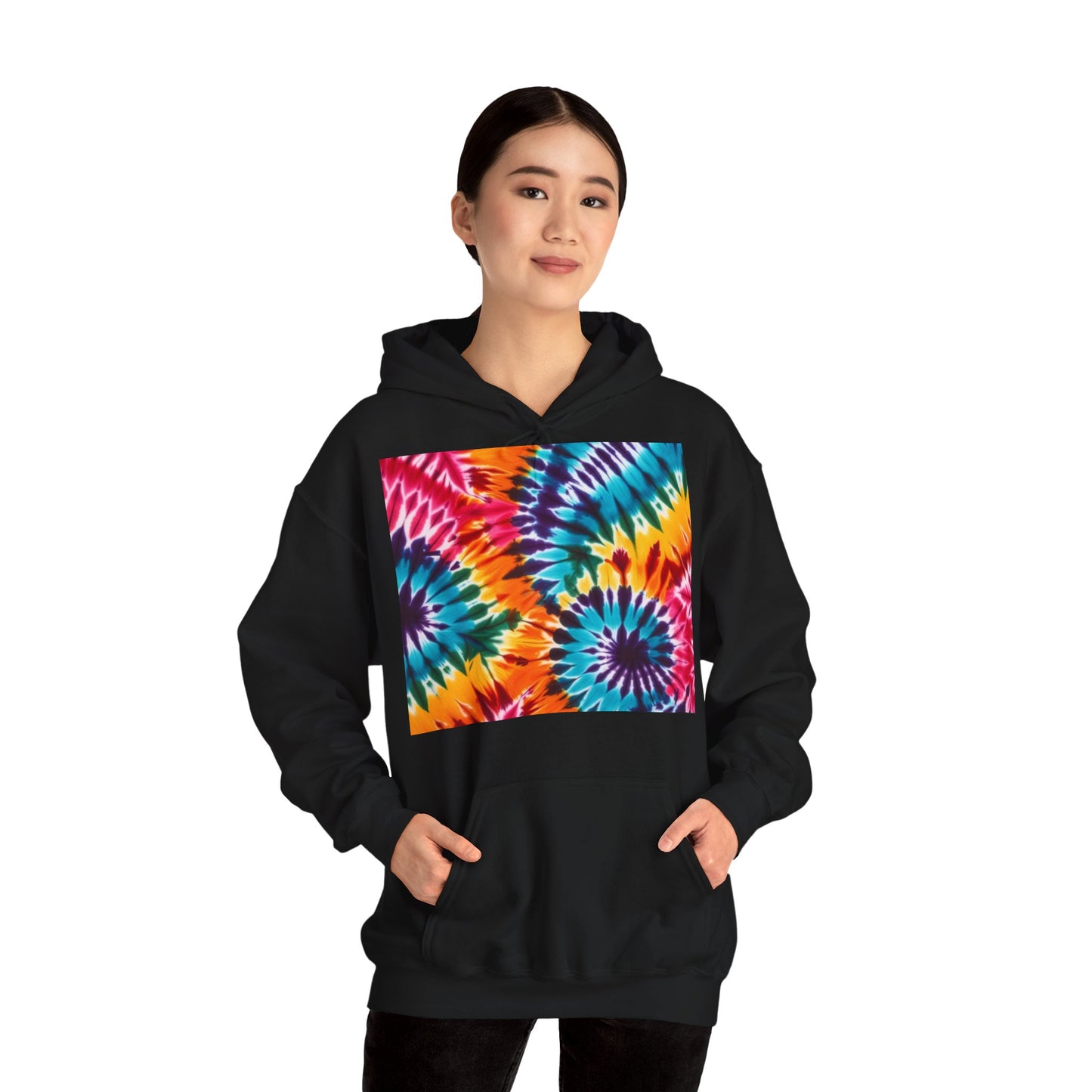 Unisex Heavy Blend Hooded Sweatshirt With Tie Dye Print