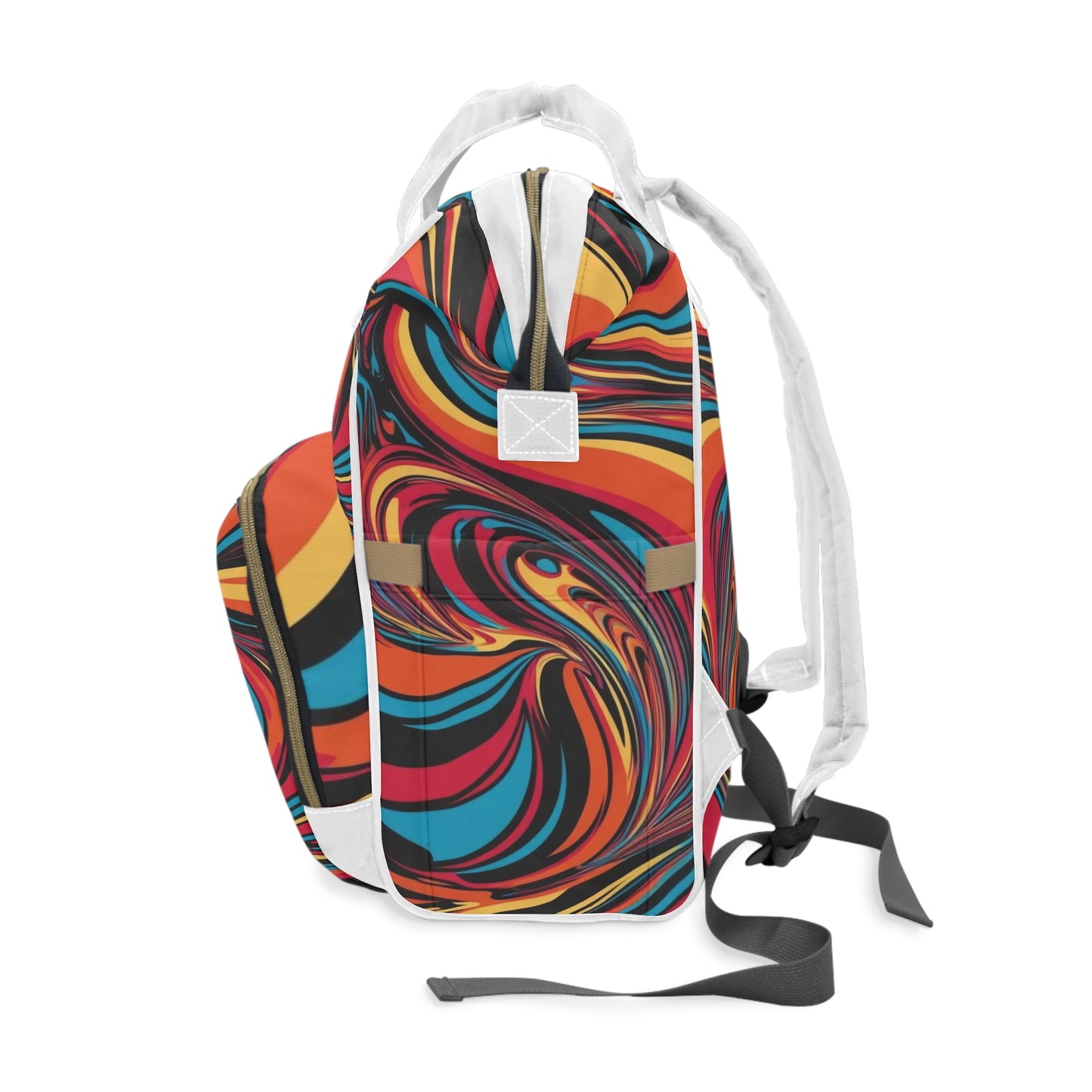 Multifunctional Cosmic Swirl Printed Diaper Backpack