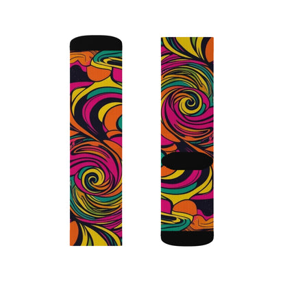 Vivid Groove Spiral Sublimation Socks