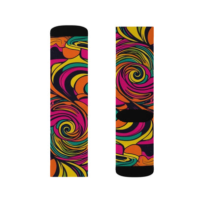 Vivid Groove Spiral Sublimation Socks