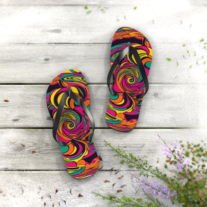 Women's Vivid Groove Spiral Flip Flops