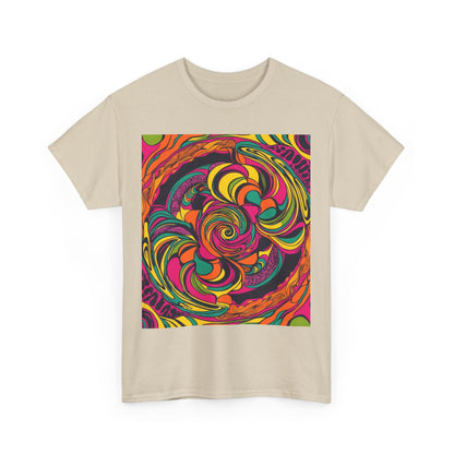 Unisex Heavy Cotton Tee With Cosmic Swirl Print