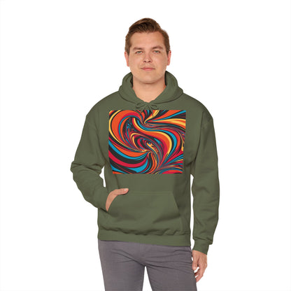 Unisex Heavy Blend Hooded Sweatshirt With Cosmic Swirl Print