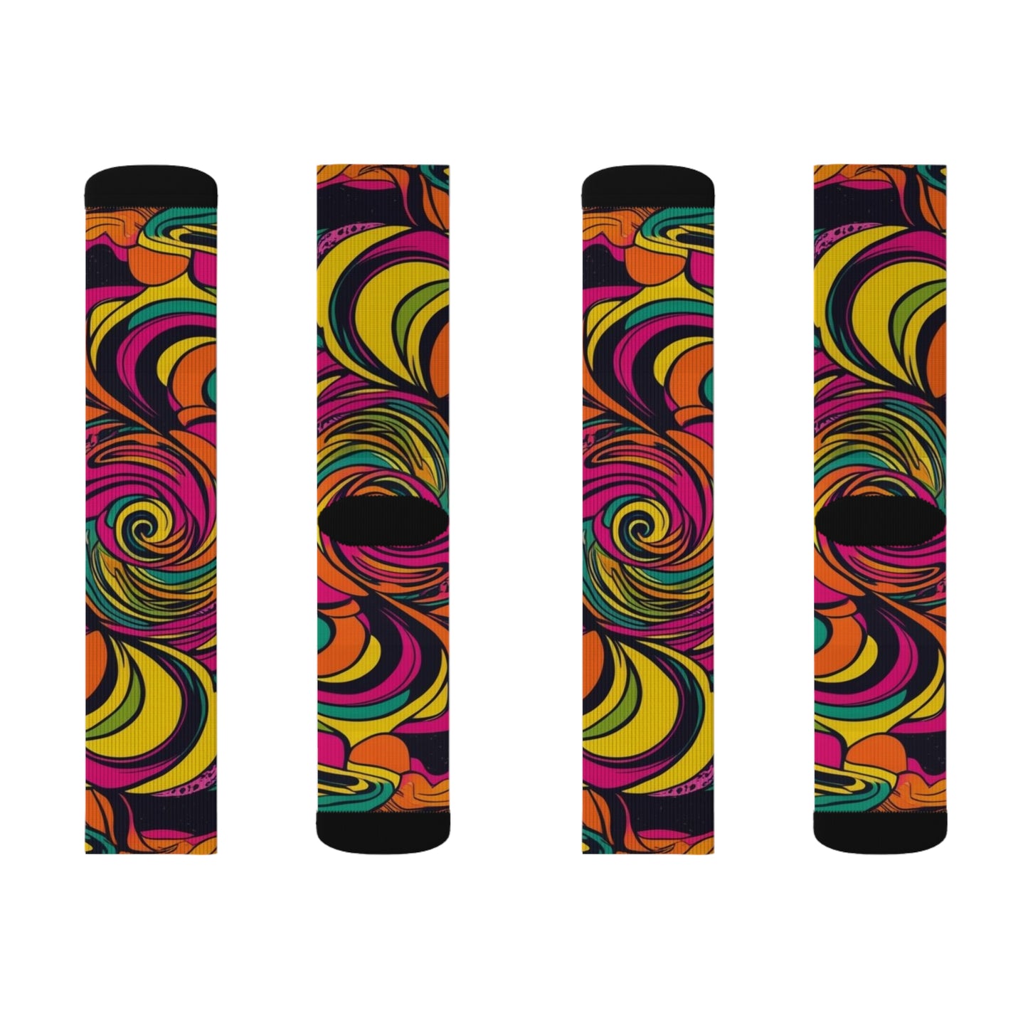 Vivid Groove Spiral Sublimation Socks