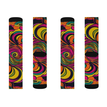 Vivid Groove Spiral Sublimation Socks