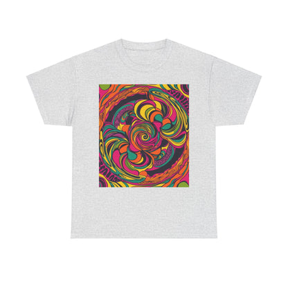 Unisex Heavy Cotton Tee With Cosmic Swirl Print