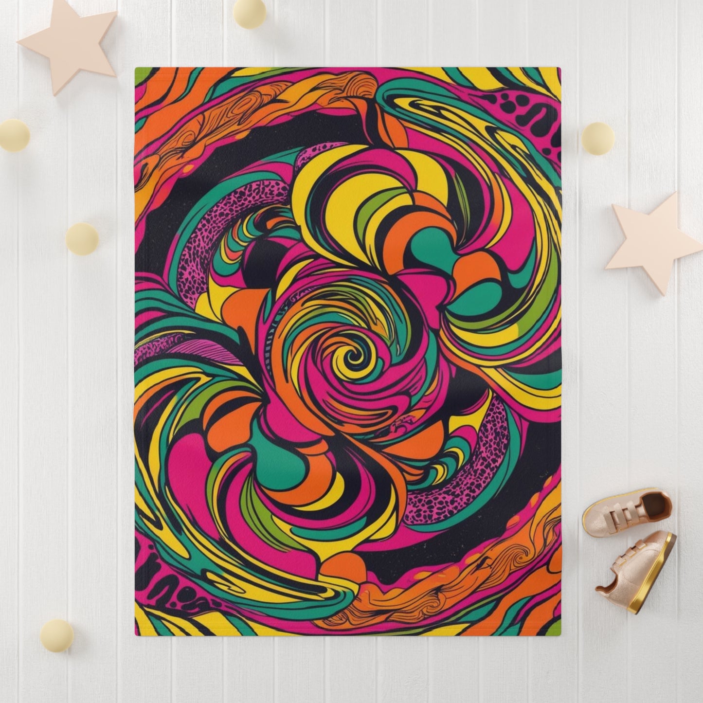 Vivid Groove Spiral Soft Fleece Baby Blanket