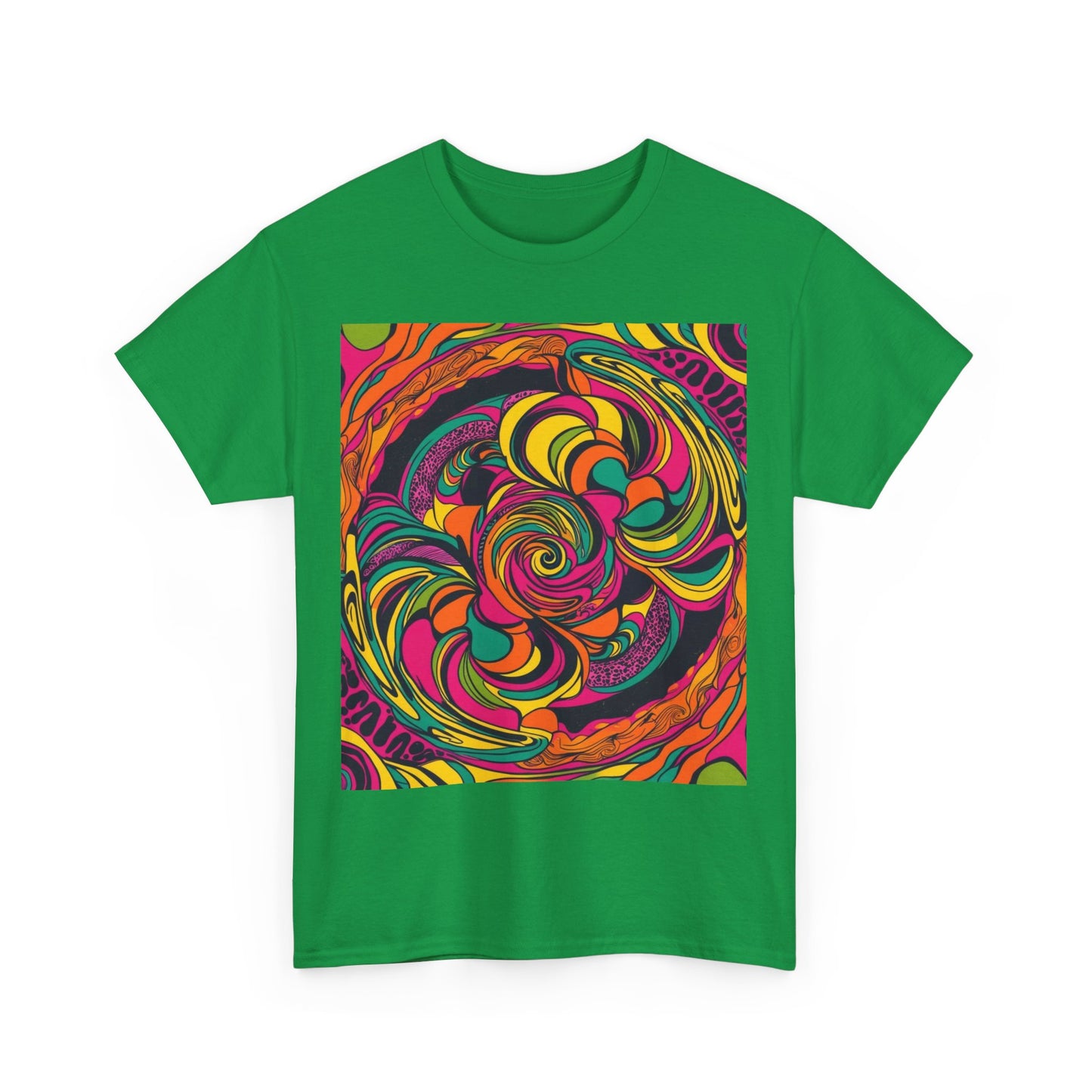 Unisex Heavy Cotton Tee With Cosmic Swirl Print