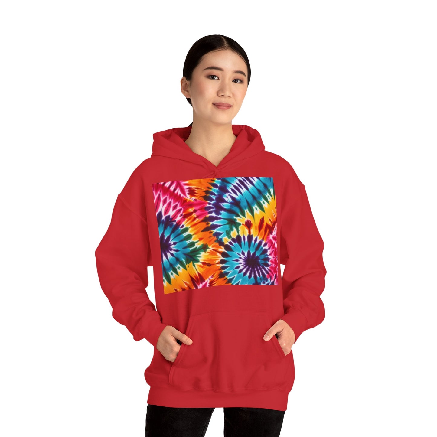 Unisex Heavy Blend Hooded Sweatshirt With Tie Dye Print