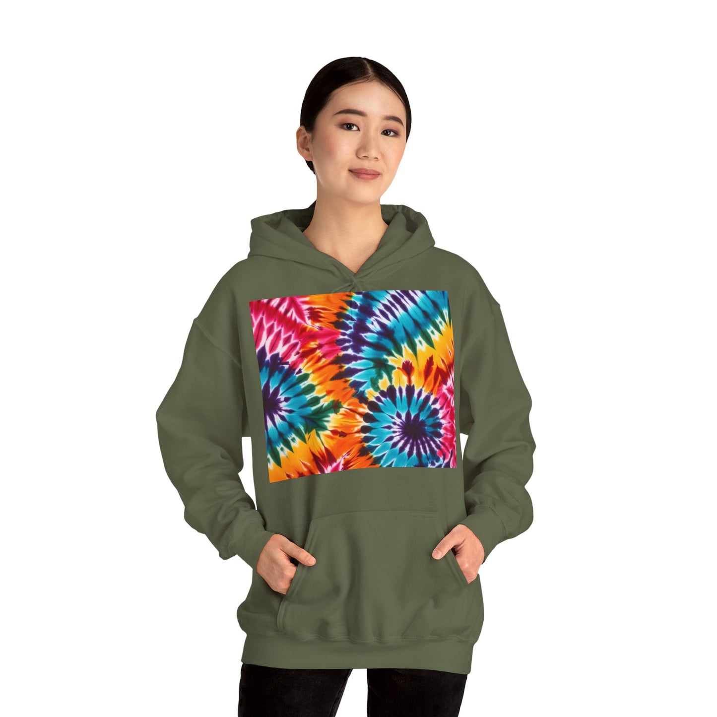 Unisex Heavy Blend Hooded Sweatshirt With Tie Dye Print