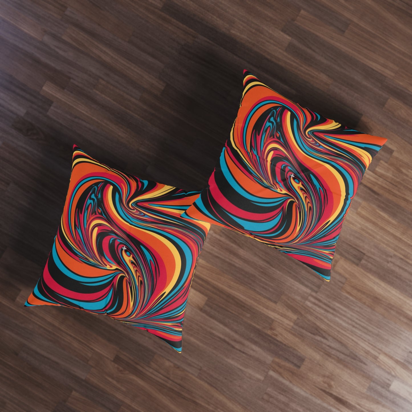 Cosmic Swirl Printed Tufted Floor Pillow