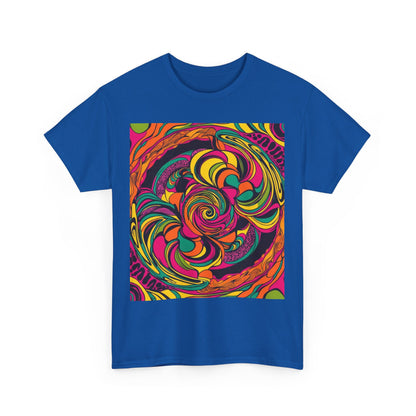 Unisex Heavy Cotton Tee With Cosmic Swirl Print