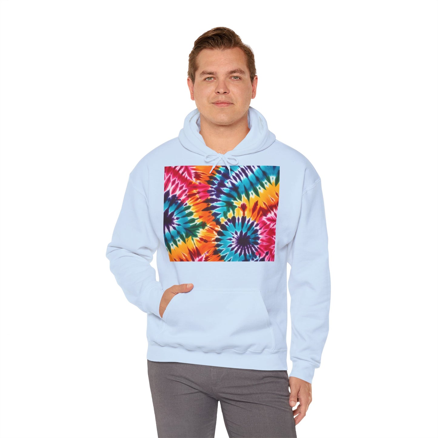 Unisex Heavy Blend Hooded Sweatshirt With Tie Dye Print